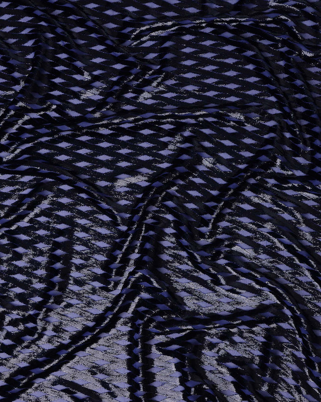 Indigo Purple Silk Velvet Dirac Fabric 140cm