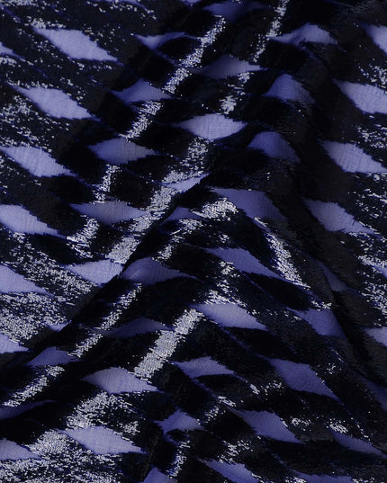 Indigo Purple Silk Velvet Dirac Fabric 140cm