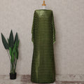 Olive Green Burnout Pure Silk Chiffon Velvet Makmal Dirac Fabric Rich Textured Piece 140cm Width Premium Quality Korean Fabric - D30755 Regal Fabrics