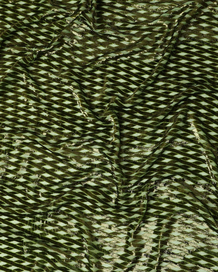 Olive Green Silk Velvet Dirac Fabric 140cm