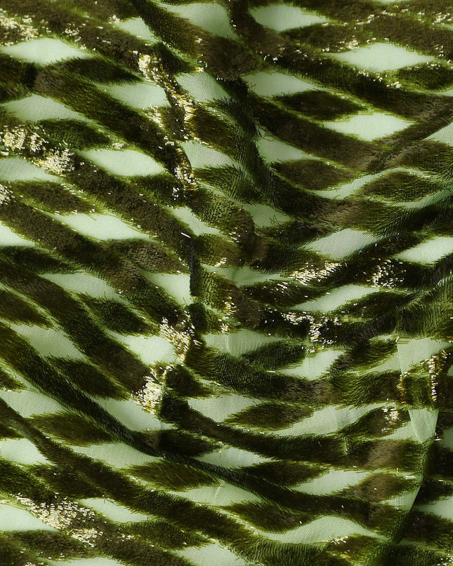 Olive Green Silk Velvet Dirac Fabric 140cm