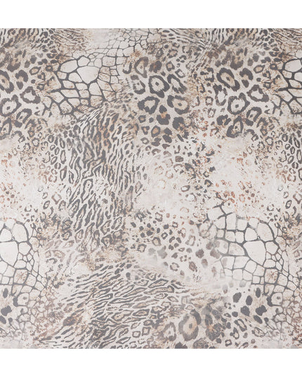 Ash Grey Animal Print Silk Chiffon Fabric 110cm