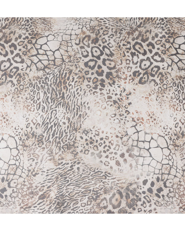 Ash Grey Animal Print Silk Chiffon Fabric 110cm
