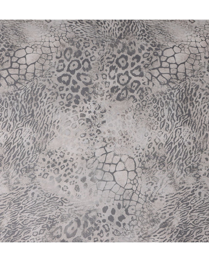 Dove Grey Animal Print Silk Chiffon Fabric 110cm