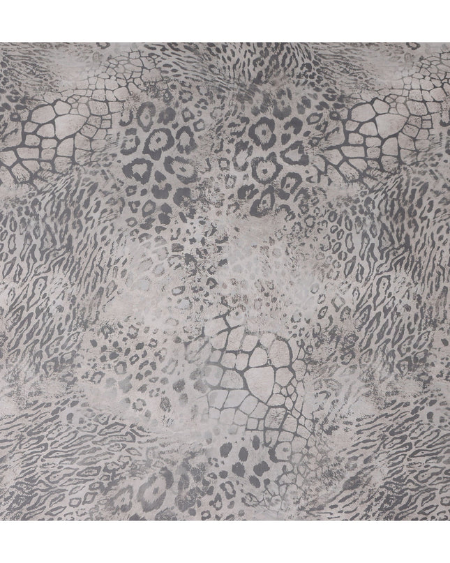 Dove Grey Animal Print Silk Chiffon Fabric 110cm