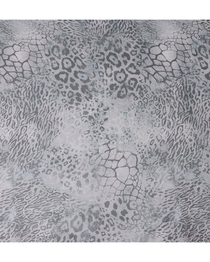 Slate Grey Animal Print Silk Chiffon Fabric 110cm
