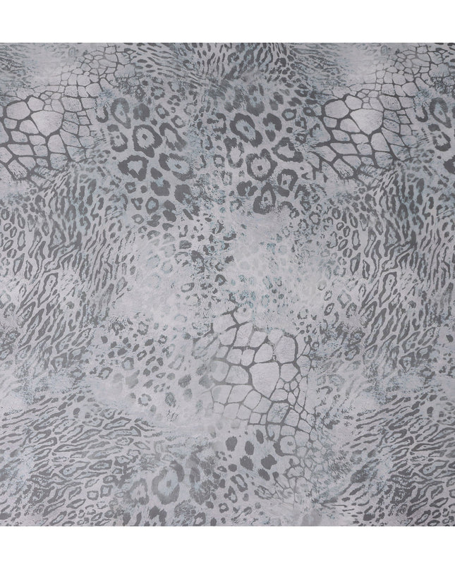 Slate Grey Animal Print Silk Chiffon Fabric 110cm