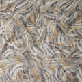 Stone Grey Abstract Brushstroke Silk Chiffon Fabric 110cm