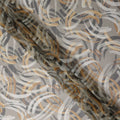 Stone Grey Abstract Brushstroke Silk Chiffon Fabric 110cm