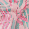 Baby Pink Abstract Brushstroke Silk Chiffon Fabric 110cm
