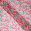 Baby Pink Abstract Brushstroke Silk Chiffon Fabric 110cm