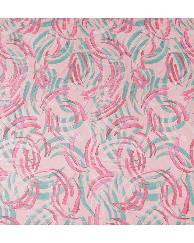Baby Pink Abstract Brushstroke Silk Chiffon Fabric 110cm