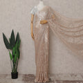 Rose Gold Champagne French Chantilly Lace Saree