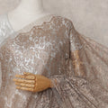 Taupe Brown Chantilly Lace Saree - D31670