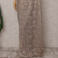 Taupe Brown Chantilly Lace Saree - D31670