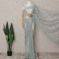 Sage Green Chantilly Lace Saree - D31678
