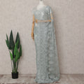 Sage Green Chantilly Lace Saree - D31678