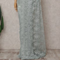 Sage Green Chantilly Lace Saree - D31678