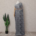 Slate Grey Chantilly Lace Saree - D31683