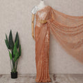 Copper Rust Chantilly Lace Saree - D31675