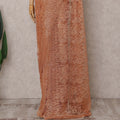 Copper Rust Chantilly Lace Saree - D31675
