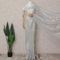 Pearl Silver Chantilly Lace Saree - D31676