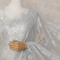 Pearl Silver Chantilly Lace Saree - D31676