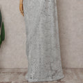 Pearl Silver Chantilly Lace Saree - D31676