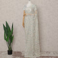 Ivory Pearl French Chantilly Lace Saree 5.5m