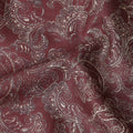 Wine Maroon Paisley Cotton Lawn Fabric 140cm