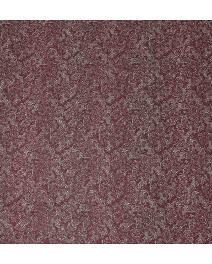 Wine Maroon Paisley Cotton Lawn Fabric 140cm