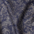 Navy Blue Paisley Cotton Lawn Fabric 140cm