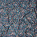 Peacock Teal Paisley Cotton Lawn Fabric 140cm