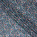 Peacock Teal Paisley Cotton Lawn Fabric 140cm