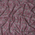 Magenta Berry Paisley Cotton Lawn Fabric 140cm