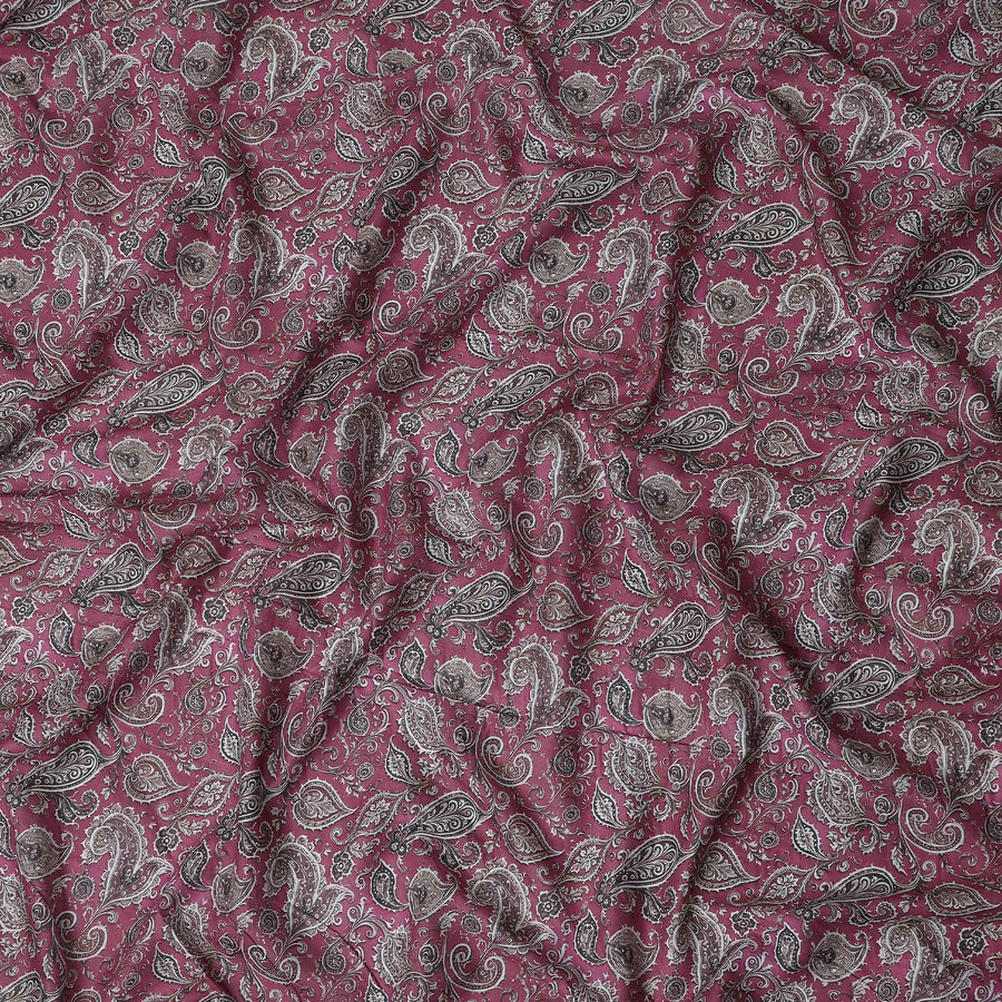Magenta Berry Paisley Cotton Lawn Fabric 140cm