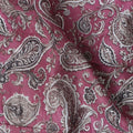 Magenta Berry Paisley Cotton Lawn Fabric 140cm
