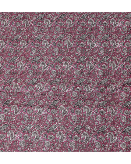 Magenta Berry Paisley Cotton Lawn Fabric 140cm
