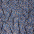 Cornflower Blue Paisley Cotton Lawn Fabric 140cm