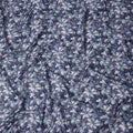 Denim Steel Blue Floral Cotton Lawn Fabric 140cm