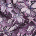 Plum Purple Floral Cotton Lawn Fabric 140cm