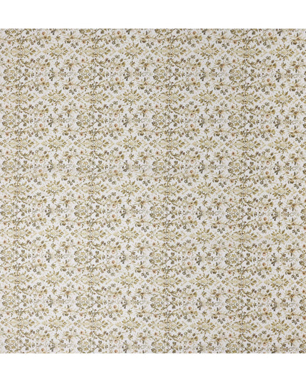 Sage Green Floral Cotton Lawn Fabric 140cm