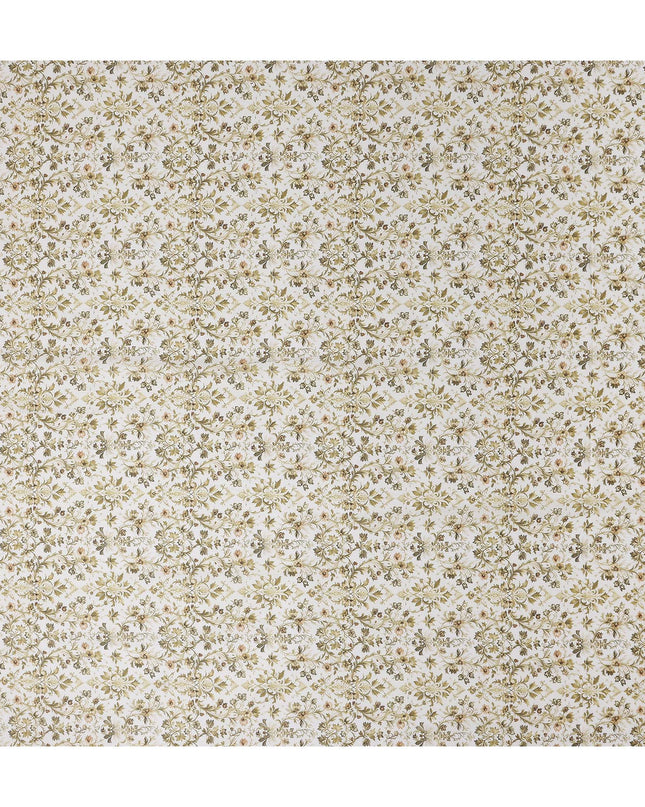 Sage Green Floral Cotton Lawn Fabric 140cm