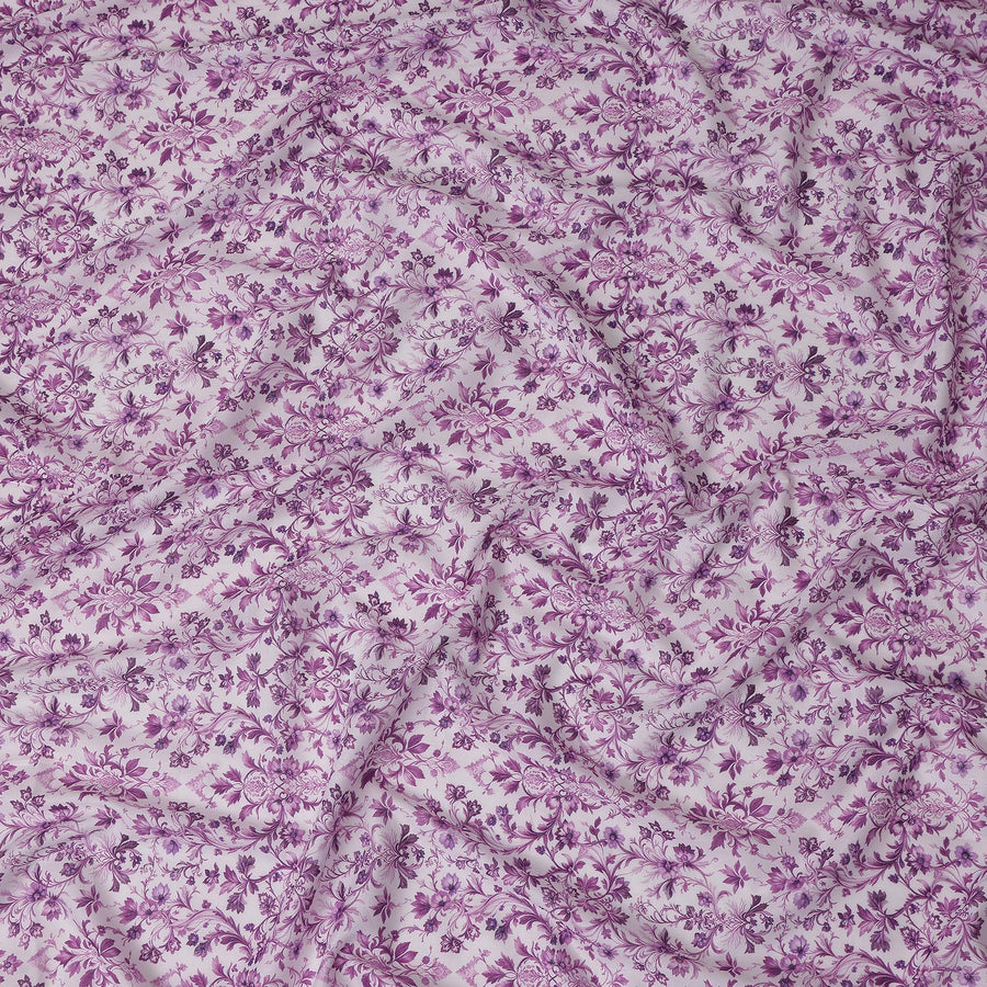 Orchid Mauve Floral Cotton Lawn Fabric 140cm
