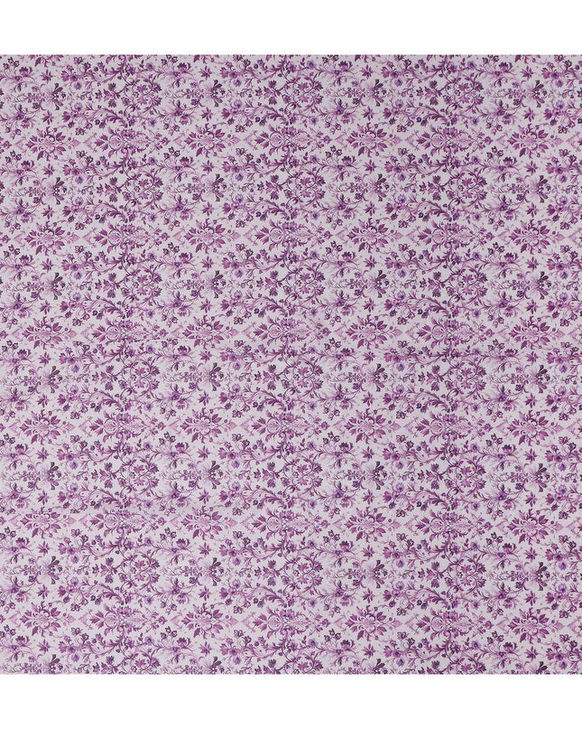 Orchid Mauve Floral Cotton Lawn Fabric 140cm