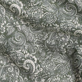 Steel Grey Paisley Cotton Lawn Fabric 140cm