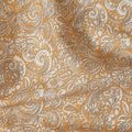 Golden Beige Paisley Cotton Lawn Fabric 140cm