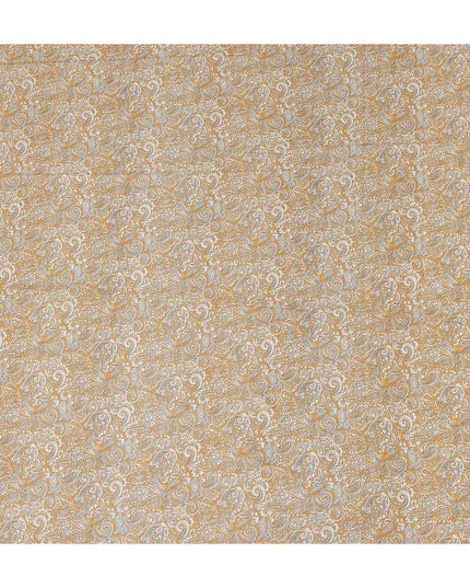 Golden Beige Paisley Cotton Lawn Fabric 140cm