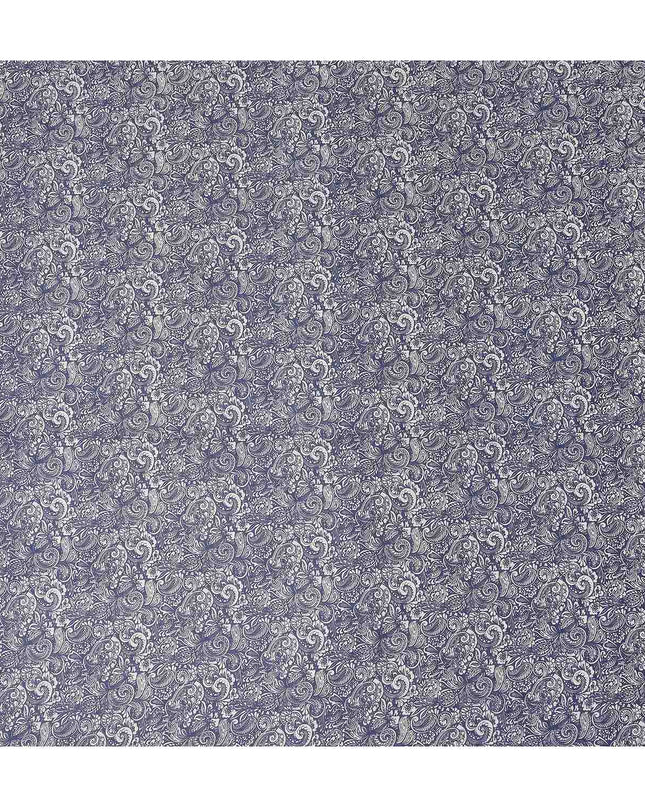 Charcoal Grey Paisley Cotton Lawn Fabric 140cm