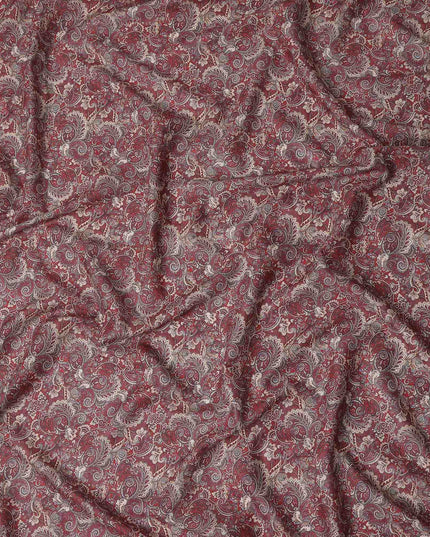 Rust Terracotta Paisley Cotton Lawn Fabric 140cm